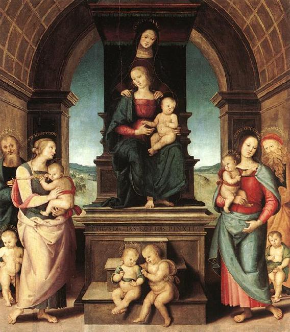 PERUGINO, Pietro The Family of the Madonna ugt Sweden oil painting art